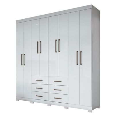 Guarda Roupa Casal 8 Portas 6 Gavetas Liverpool 8.6 Branco