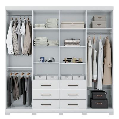 Guarda Roupa Casal 8 Portas 6 Gavetas Liverpool 8.6 Branco