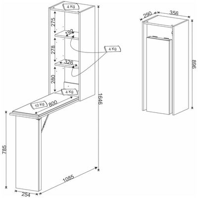 Armário Tábua de Passar Retrátil Tp3030 Branco Tecno Mobili
