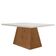 Mesa Sala De Jantar Aida 120cm Em Mdf E Vidro Com Canto Copo Off White Imbuia Ripado