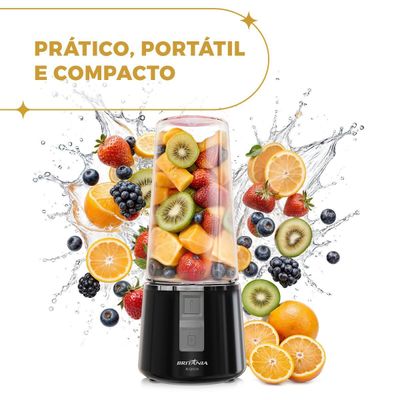 Liquidificador Portátil Britânia 300ml 50W USB BLQE02A Bivolt