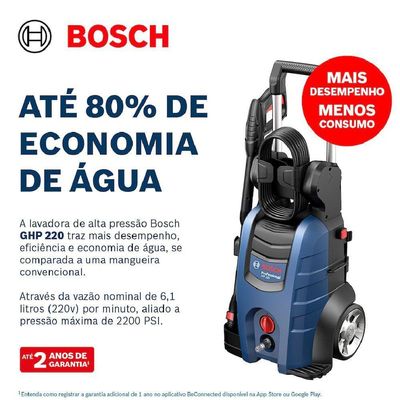 Lavadora De Alta Pressão Ghp 220 2200 Psi 2100 Watts 220 Volts - 0600910ee0000 - Bosch