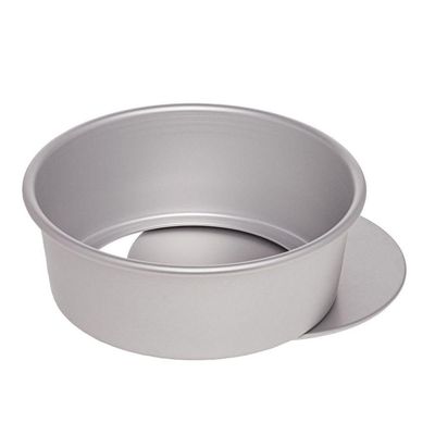 Assadeira Forma Para Bolo De Alumínio Redonda 22cm Com Fundo Removí­vel Cinza