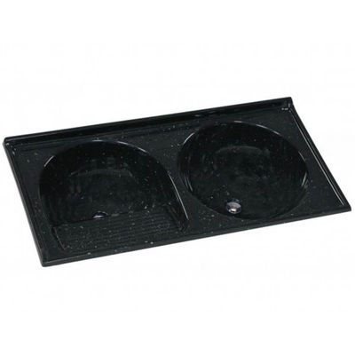 Tanque De Granito Sintético Duplo N°2 Com 110x55cm Preto - 500208 - A.j.rorato