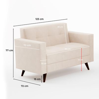 Conjunto de Sofá 2 e 3 Lugares Vitrola Suede Bege