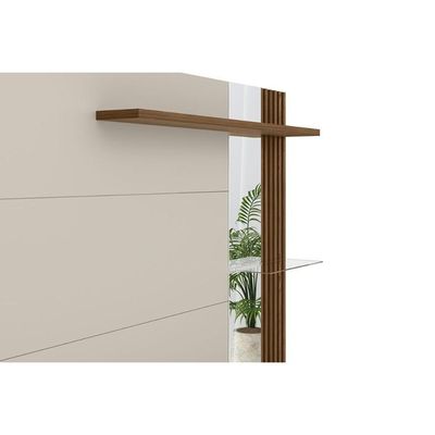 Painel Quarto P- Tv Até 60 Pol Maragogi C- 2 Porta E 2 Prateleiras 182x154cm Nature-off White - Linea Brasil