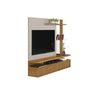 Painel Quarto P- Tv Até 60 Pol Maragogi C- 2 Porta E 2 Prateleiras 182x154cm Nature-off White - Linea Brasil