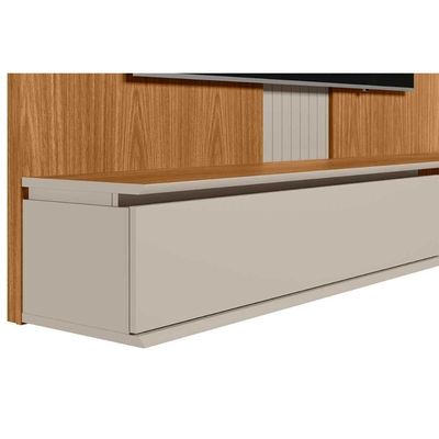 Painel Quarto P- Tv Até 65 Pol Friburgo C- 1 Porta E 1 Prateleira 160x136cm Nature-off White - Linea Brasil