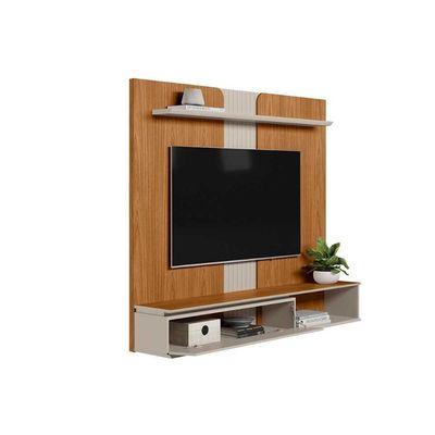 Painel Quarto P- Tv Até 65 Pol Friburgo C- 1 Porta E 1 Prateleira 160x136cm Nature-off White - Linea Brasil