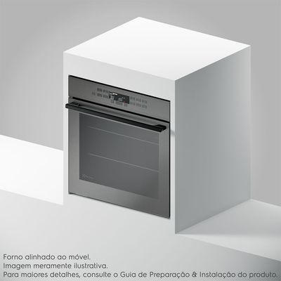 Forno de Embutir Electrolux Elétrico 80L Expert com VaporBake e Wi-fi Cinza (OE8EW) 220V