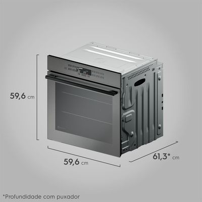 Forno de Embutir Electrolux Elétrico 80L Expert com VaporBake e Wi-fi Cinza (OE8EW) 220V