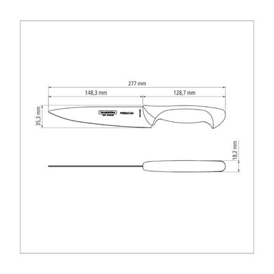 Faca Utility Tramontina Premium com Lamina em Aço Inox e Cabo de Polipropileno Branco 6"