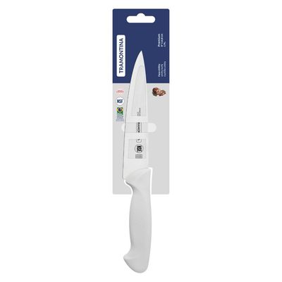 Faca Utility Tramontina Premium com Lamina em Aço Inox e Cabo de Polipropileno Branco 6"