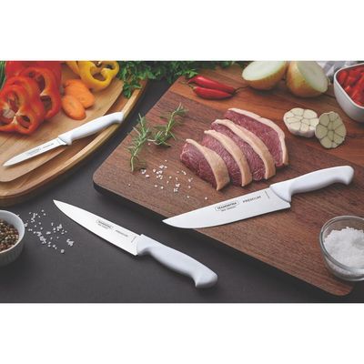 Faca Utility Tramontina Premium com Lamina em Aço Inox e Cabo de Polipropileno Branco 6"