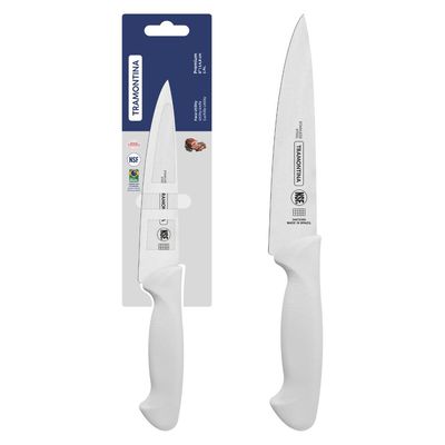 Faca Utility Tramontina Premium com Lamina em Aço Inox e Cabo de Polipropileno Branco 6"