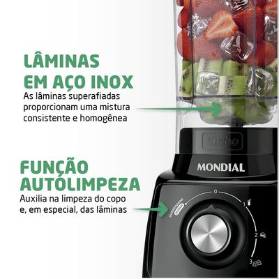 Liquidificador com Filtro Mondial L99 FB 500W 2.2L Preto 127V 127V