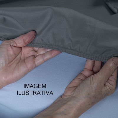 Lençol Unique Avulso de Baixo Solteiro com Elástico Micro Percal 400 Fios - Cinza