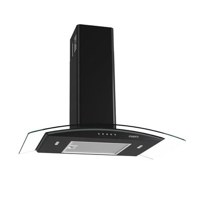 Coifa Fogatti De Parede Clean Vidro Curvo Black 75cm Preto 110V