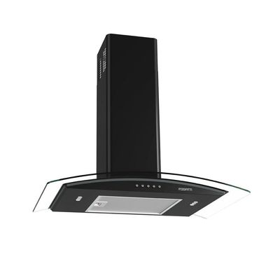 Coifa Fogatti De Parede Clean Vidro Curvo Black 70cm Preto 220V