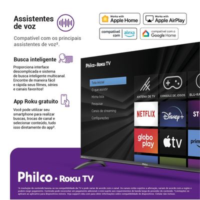 Smart TV 40” Philco LED Roku TV Dolby Audio PTV40M9GR2CGB Bivolt