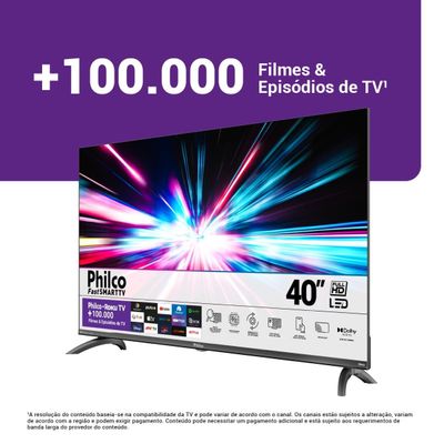Smart TV 40” Philco LED Roku TV Dolby Audio PTV40M9GR2CGB Bivolt