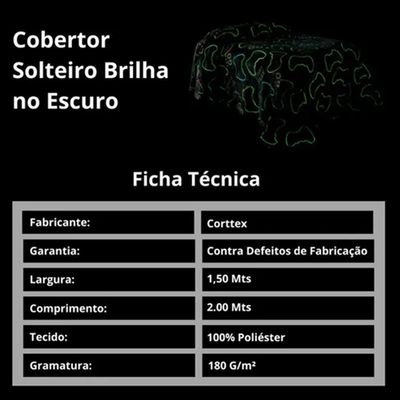 Manta Solteiro que Brilha no Escuro 150x200cm Corttex Game