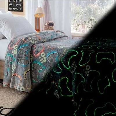 Manta Solteiro que Brilha no Escuro 150x200cm Corttex Game
