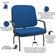 Kit Cadeira De Escritório Giratória E 2 Cadeiras Fixas Preta Magno P03 Crepe Azul - Lyam Decor