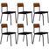 Kit 06 Cadeiras Estofada Para Sala De Jantar Sense Preto C01 Linho Preto Courino Caramelo - Lyam Decor