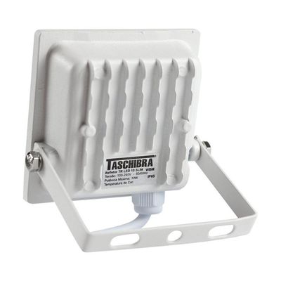 Kit 10 Refletores Taschibra Led Tr Slim 50w Verde Branco Bivolt