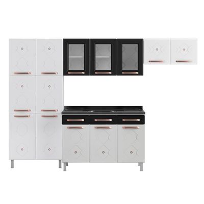 Cozinha Aço Completa Telasul Mirage 3vidros Balcão P/ Pia