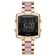 Relógio Digital Feminino Fashion Design Simples Quadrado Em Aço Inoxidavel Rosa Rosa