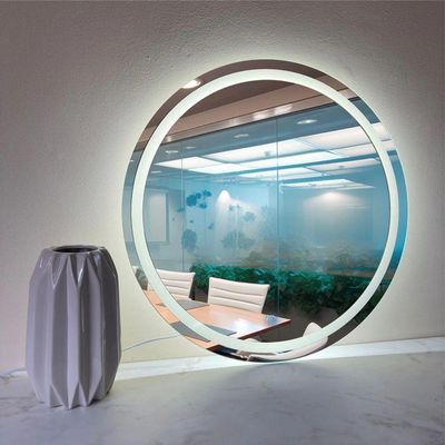 Espelho Brillare Redondo Jateado Com 3 Tons De LED e Botão Touch Screen Fonte Slim 45x45