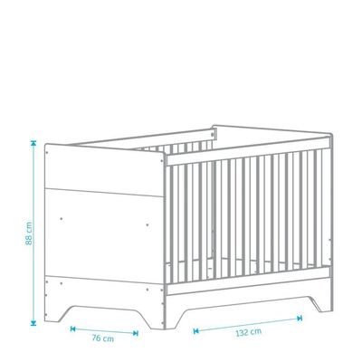 Berço Estilo Americano Popy - Moveis Peroba Branco Brilho