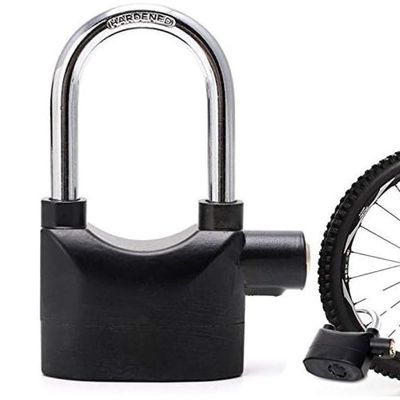Cadeado Alarme Sensor 2 Em 1 Movimento Anti Roubo Sirene 110db Haste Longo Curto Moto Portao Carro