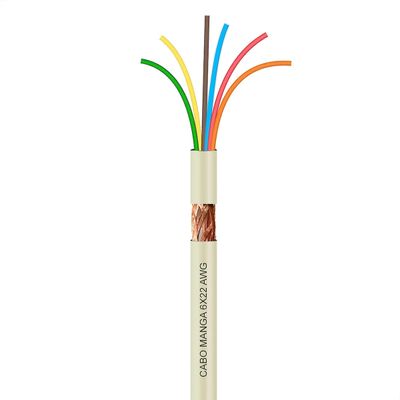 Cabo Manga 6x22 AWG - com Blindagem Bege - 5 Metros