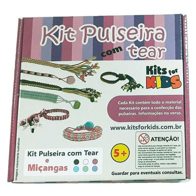 Kit Pulseira com Tear e Miçangas - Infantil - Kits for Kids