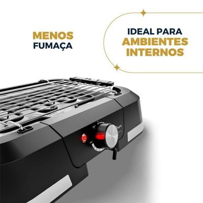 Churrasqueira Elétrica Britânia 1500W Menos Fumaça BCQ10A 110V