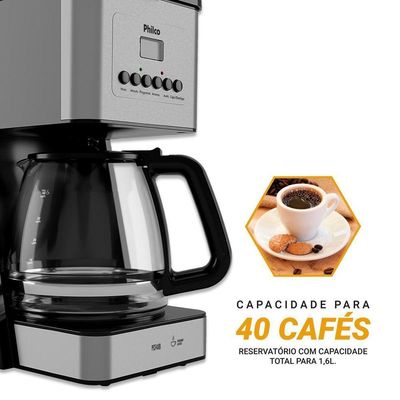 Cafeteira Philco 40 Cafezinhos 1000W Painel Digital 220V