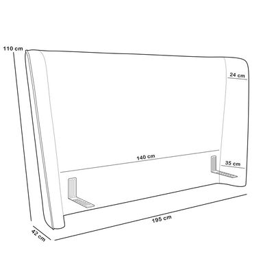 Cabeceira Cama Box Casal 140cm Nilo P05 Veludo Cinza - Lyam Decor
