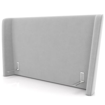 Cabeceira Cama Box Queen 160cm Nilo P05 Veludo Cinza - Lyam Decor