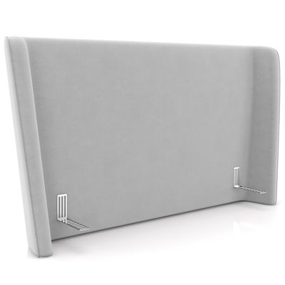 Cabeceira Cama Box King 195cm Nilo P05 Veludo Cinza - Lyam Decor