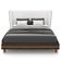 Cabeceira Casal Nilo 195cm Com Cama Pés Madeira Suném P05 Couríssimo Marrom Bouclê Cru - Lyam Decor