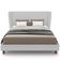 Cabeceira Casal Nilo 195cm Com Cama Pés Madeira Suném P05 Linho Cinza Claro - Lyam Decor