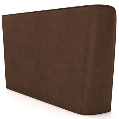 Cabeceira Cama Box Queen 160cm Nilo P05 Corino Marrom Bouclê Cru - Lyam Decor