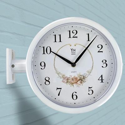 Relogio De Parede Dupla Face Vintage Estaçao De Trem Decorativo Retro Branco Luxo