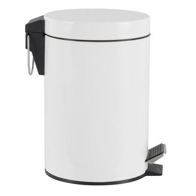 Lixeira Inox Branca 5 Litros Pedal Cesto Lixo 5l Vintage Quarto Banheito Cozinha Coleta Seletiva