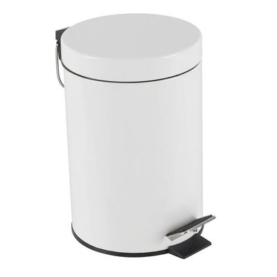 Lixeira Inox Branca 5 Litros Pedal Cesto Lixo 5l Vintage Quarto Banheito Cozinha Coleta Seletiva