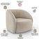 Kit Sofá 4 Lugares Eron 318cm Com Poltrona Giratória Angelina M03 Veludo Bege - Lyam Decor
