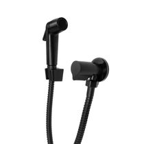 Ducha Higiênica Banheiro Chuveirinho Com Regulador Jato Preto Fosco Grafite Black 1/4 De Volta